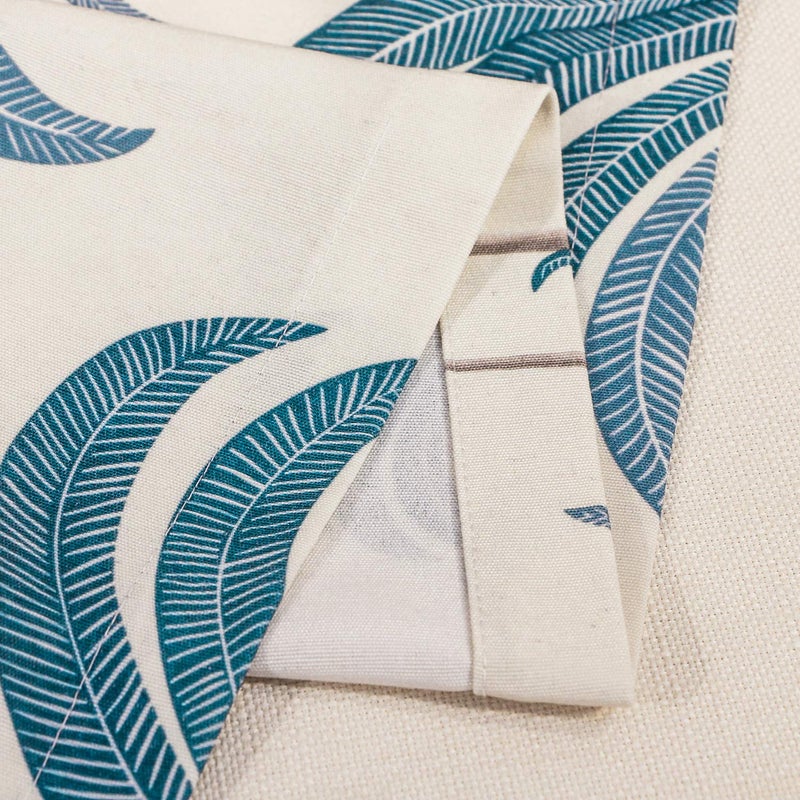 VOGOL Blue Valances for Small Windows Hood Leaves Print Window Valances for Living Room, Short Rod Pocket Curtains 52 Inch Wide by 18 Inch Long, One Panel - Image 5